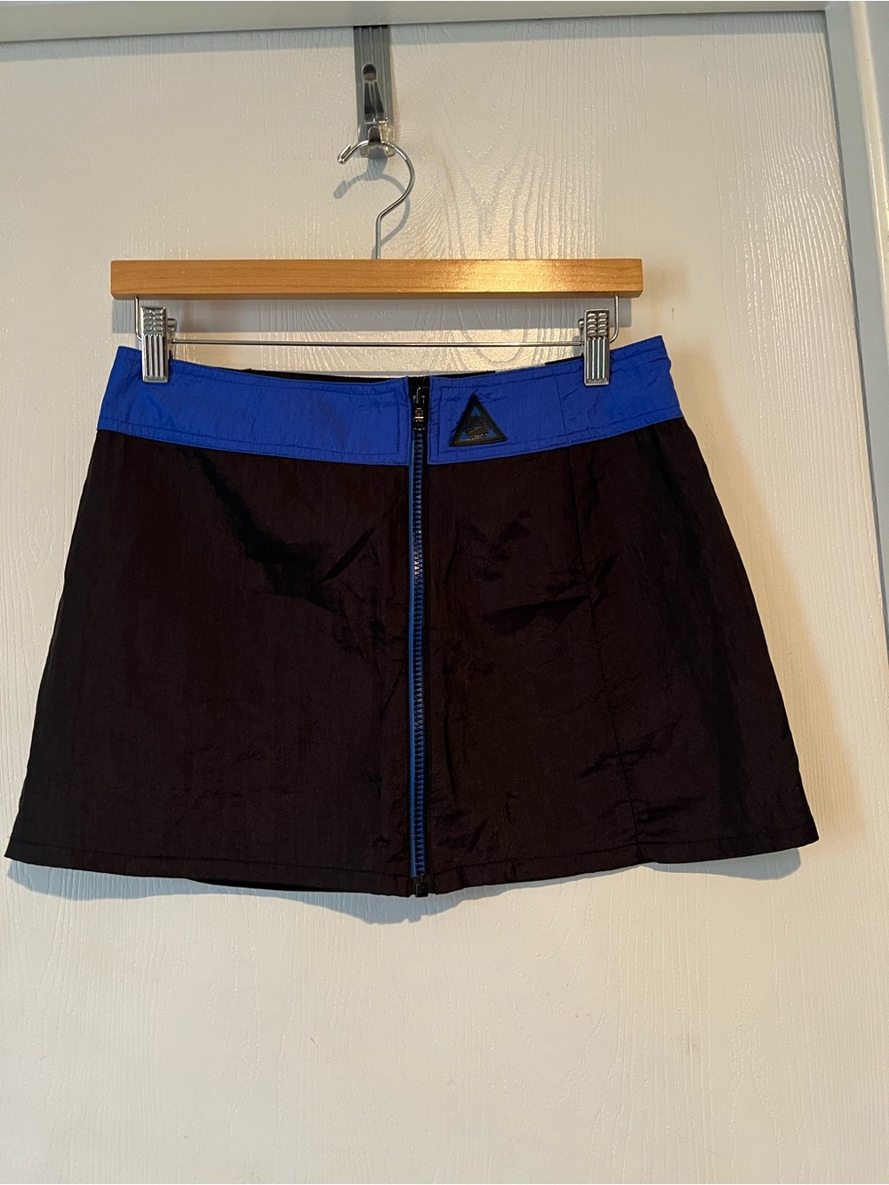 VTG Speedo Mini Skirt Black Blue Nylon Swim cover Tennis Gym Golf Bottom Sz S